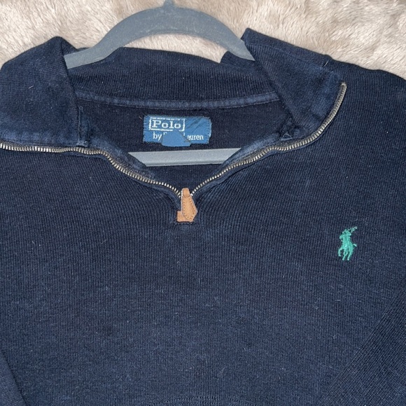 Ralph Lauren Polo Reworked Crop Zip Collared Sweater - Picture 4 of 5
